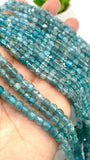 Apatite Faceted 4 mm Cube Beads - Length 40 cm - AAA Quality- Natural Apatite Dice Square Beads