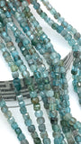 Apatite Faceted 4 mm Cube Beads - Length 40 cm - AA Quality- Natural Apatite Dice Square Beads