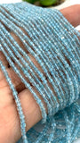 Blue Topaz Faceted 2 mm Cube Beads - Length 40 cm - AAA Quality- Natural Blue Topaz Dice Square Beads