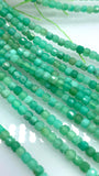 Chrysoprase Faceted 2 mm Cube Beads - Length 40 cm - AAA Quality- Natural Chrysoprase Dice Square Beads