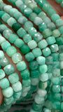 Emerald Faceted 4 mm Cube Beads - Length 40 cm - AAA Quality- Natural Emerald Dice Square Beads