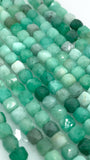 Emerald Faceted 4 mm Cube Beads - Length 40 cm - AAA Quality- Natural Emerald Dice Square Beads
