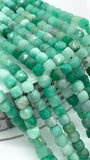 Emerald Faceted 4 mm Cube Beads - Length 40 cm - AAA Quality- Natural Emerald Dice Square Beads