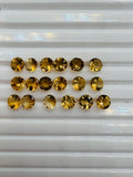 Citrine Round 5mm Pack of 10 pcs AA Quality- Natural Citrine Cut - Citrine Loose Stone, Golden color,