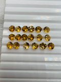 Citrine Round 4mm Pack of 10 pcs AA Quality- Natural Citrine Cut - Citrine Loose Stone, Golden color,