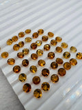 Citrine Round 4mm Pack of 8 pcs Golden color, AAA Quality- Natural Citrine Cut - Citrine Loose Stone,