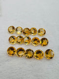 Citrine 8MM Round faceted, Pack of 2 pcs AAA Quality- Natural Citrine Cut Cabochon - Citrine Loose Stone