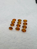 Citrine Faceted Oval 3X5 MM Cabochon • Pack of 5 Pc • Brandy Color • AAA Quality • Natural Citrine Faceted Oval Cabs