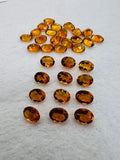 Citrine Faceted Oval 6x8 MM Cabochon • Pack of 4 Pc • Brandy Color • AAA Quality • Natural Citrine Faceted Oval Cabs