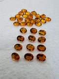 Citrine Faceted Oval 7X9 MM Cabochon • Pack of 2 Pcs • Brandy Color • AAA Quality • Natural Citrine Faceted Oval Cabs