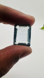 Moss Aquamarine Faceted Rectangle • 18x14 mm Size • Code #A6 • Weight 18.45 Cts • Natural Moss Aquamarine Emerald Cut • AAA Quality