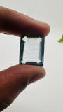 Moss Aquamarine Faceted Rectangle • 18x14 mm Size • Code #A6 • Weight 18.45 Cts • Natural Moss Aquamarine Emerald Cut • AAA Quality