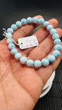 Larimar Bracelet 8 mm size Code#E2 • AAAA Quality • Natural Larimar Round Bracelet- Length 7.50 Inch