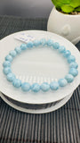 Larimar Bracelet 8 mm size Code#E2 • AAAA Quality • Natural Larimar Round Bracelet- Length 7.50 Inch