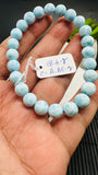 Larimar Bracelet 8 mm size Code#E3 • AAAA Quality • Natural Larimar Round Bracelet- Length 7.50 Inch