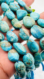 Blue Opalina Nugget Beads • 12-17x8-10 mm Size • Code #C1 • Length 10 " • Natural Blue Opalina Tumble beads •. AAA Quality
