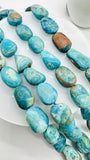 Blue Opalina Nugget Beads • 16-19x10-13 mm Size • Code #C3 • Length 10 " • Natural Blue Opalina Tumble beads •.AAA Quality