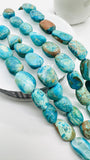 Blue Opalina Nugget Beads • 16-19x10-13 mm Size • Code #C3 • Length 10 " • Natural Blue Opalina Tumble beads •.AAA Quality