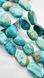 Blue Opalina Nugget Beads • 16-19x10-13 mm Size • Code #C3 • Length 10 " • Natural Blue Opalina Tumble beads •.AAA Quality