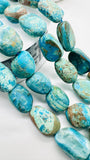 Blue Opalina Nugget Beads • 16-19x10-13 mm Size • Code #C3 • Length 10 " • Natural Blue Opalina Tumble beads •.AAA Quality