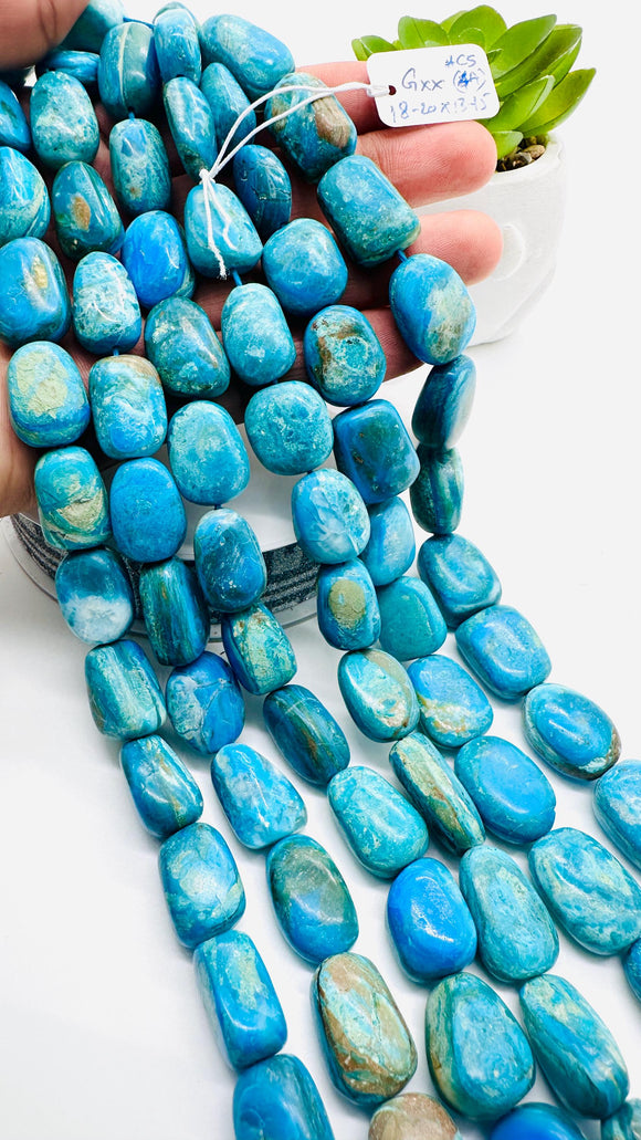 Blue Opalina Nugget Beads • 18-20X13-15 mm Size • Code #C5 • Length 10 