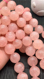 Rose Quartz Round beads - 18 mm 20 mmm 40 cm Length- AAA Quality - Deep Pink rose quartz