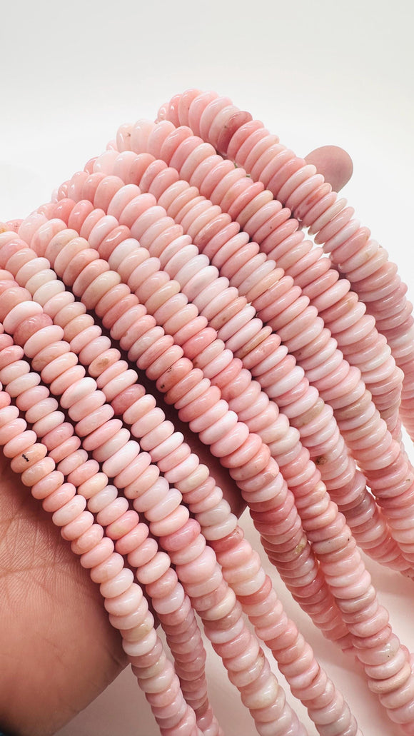 Pink Opal Irregular Roundel Beads - 6/8/10/12/14 mm size- AAA quality - Length 40 cm - Natural Peruvian Pink Opal