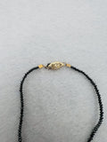 Black Diamond Necklace with 14K gold Clasp , length 17" , natural stunning diamond beads