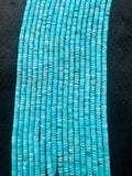 Turquoise Heishi 5MM Beads ,Genuine Stone , Length in 16 Inch ,green Turquoise Heishi Beads, Quality AAA, Hubei mines,