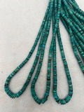 Turquoise Roundel 4-8mm Size - Top Quality Natural Turquoise beads, Length 16" Grade AAA , green Turquoise, Hubei mines. graduated strand