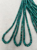 Turquoise Roundel 4-8mm Size - Top Quality Natural Turquoise beads, Length 16" Grade AAA , green Turquoise, Hubei mines. graduated strand