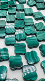 16x16 mm Malachite Clover Beads • Length 40 cm - AAA Quality • Natural Malachite Beads