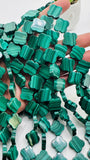 16x16 mm Malachite Clover Beads • Length 40 cm - AAA Quality • Natural Malachite Beads