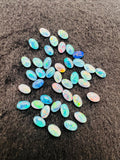 Australian Opal 6X4 mm Cabs, Pack of 5 Pieces -AAA Quality, Opal Triplet Cabochon - Australian Opal Oval Cabochon, flat bottom.