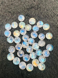 Moonstone 6mm rose cut round, AAA Quality Moonstone Faceted - Pack of 5 Piece, Rose cut and flat back from other side.