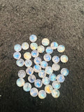 Moonstone 6mm rose cut round, AAA Quality Moonstone Faceted - Pack of 5 Piece, Rose cut and flat back from other side.