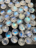 Moonstone 8mm rose cut round, AAA Quality Moonstone Faceted - Pack of 5 Piece, Rose cut and flat back from other side.