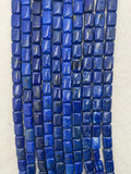 Lapis Rectangle 10X14mm , AAA Quality Dark Blue Color , 16 inch Length -Natural Lapis Beads origin Afghanistan