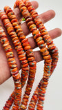 10 mm Spiny Shell Oyster with Turquoise Rondelle Beads • 40 cm length • AAA Quality • Spiny oyster Roundel Beads