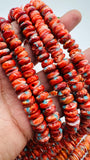 10 mm Spiny Shell Oyster with Turquoise Rondelle Beads • 40 cm length • AAA Quality • Spiny oyster Roundel Beads