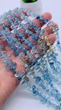 4-4.5x7-8 mm Aquamarine Drop Briolettes - length 8 inch - Natural Aquamarine drop Beads- AAA Quality
