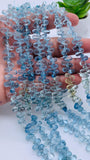 4-4.5x7-8 mm Aquamarine Drop Briolettes - length 8 inch - Natural Aquamarine drop Beads- AAA Quality