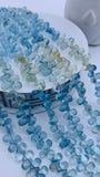 4.5x8-9 mm Aquamarine Drop Briolettes - length 8 inch - Natural Aquamarine drop Beads- AAA Quality