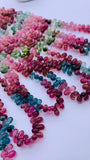 Tourmaline Drop Beads - 3.5-4x6.5-7 / 4-6X7 mm Size - AAAA Quality - Natural Multi Tourmaline Briolette
