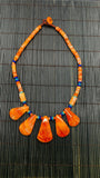 Spiny Oyster Shell Necklace • AAA Quality • Natural Spiny oyster Shell • Shell Necklace • Orange Color