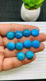Blue Opalina Round Cabs - 12 mm Size - Code #A6 - Pack of 1 Pc - Natural Opalina Cabochons - Origin Peru- AAA Quality