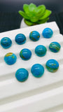Blue Opalina Round Cabs - 11 mm Size - Code #A11 - Pack of 1 Pc- Natural Opalina Cabochons - Origin Peru- AAA Quality