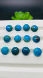 Blue Opalina Round Cabs - 10 mm Size - Code #A14 - Pack of 1 Pc- Natural Opalina Cabochons - Origin Peru- AAA Quality