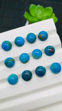 Blue Opalina Round Cabs - 10 mm Size - Code #A14 - Pack of 1 Pc- Natural Opalina Cabochons - Origin Peru- AAA Quality