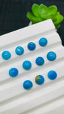 Blue Opalina Round Cabs - 9 mm Size - Code #A17 - Pack of 2 Pc- Natural Opalina Cabochons - Origin Peru- AAA Quality